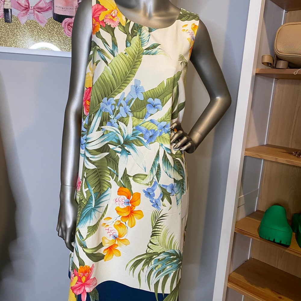 Tommy Bahama Asymmetrical Tropical Dress - Green, Blue, Orange